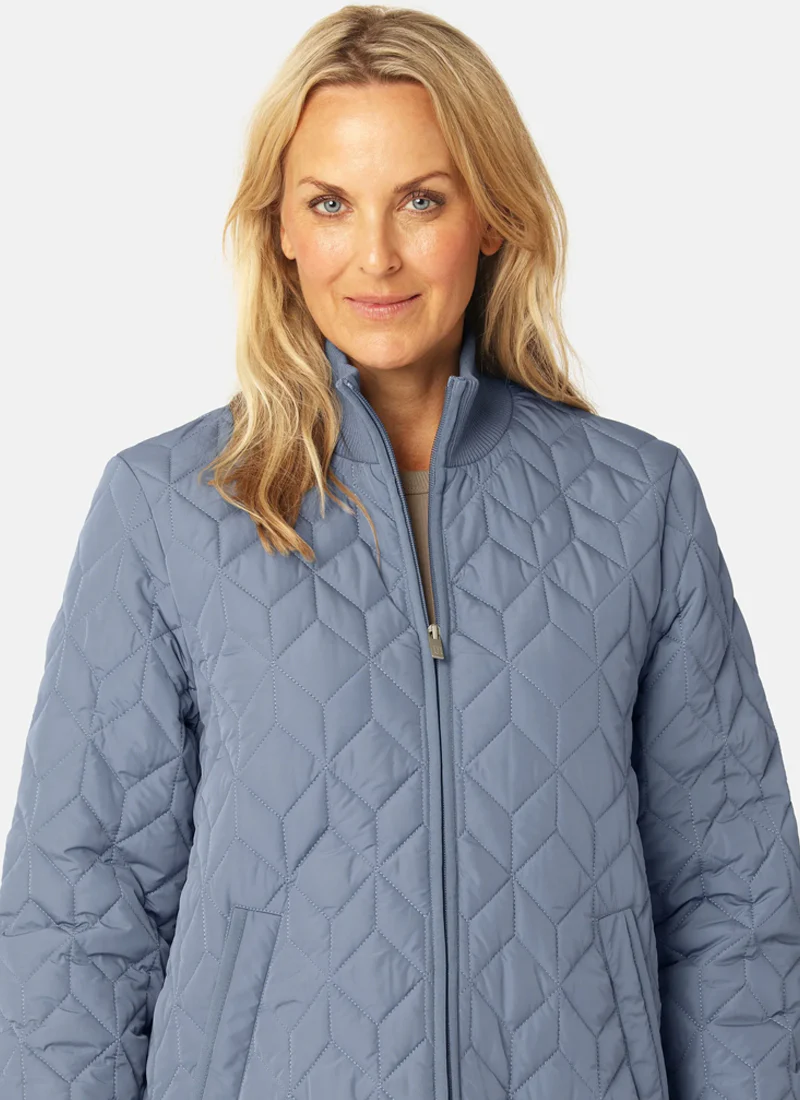 Long Diamond Quilt Coat - Image 3