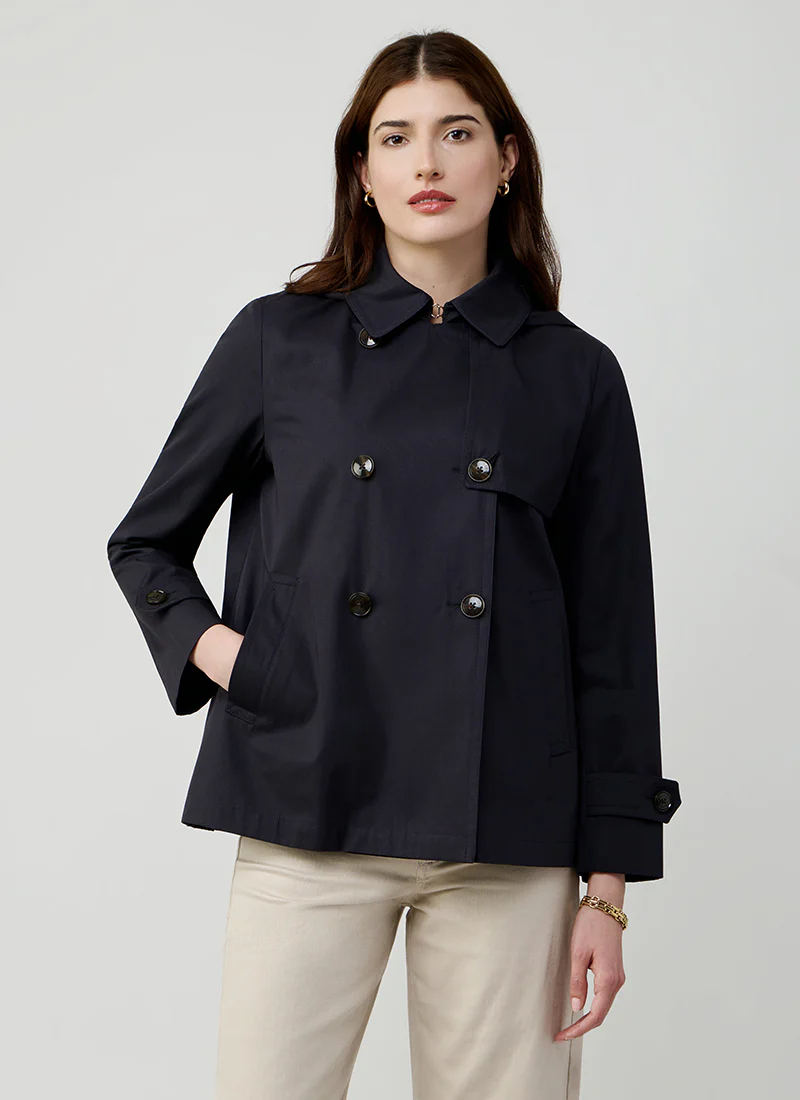 Short Cotton Hood Trench Coat