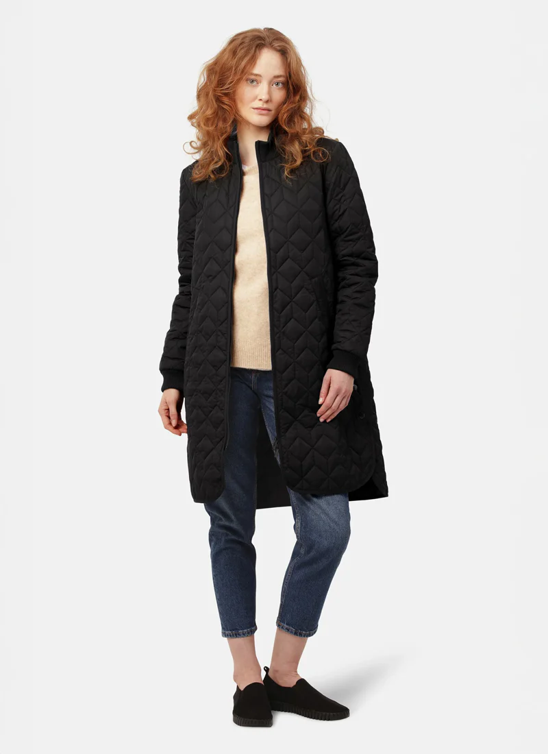 Long Diamond Quilt Coat - Image 3
