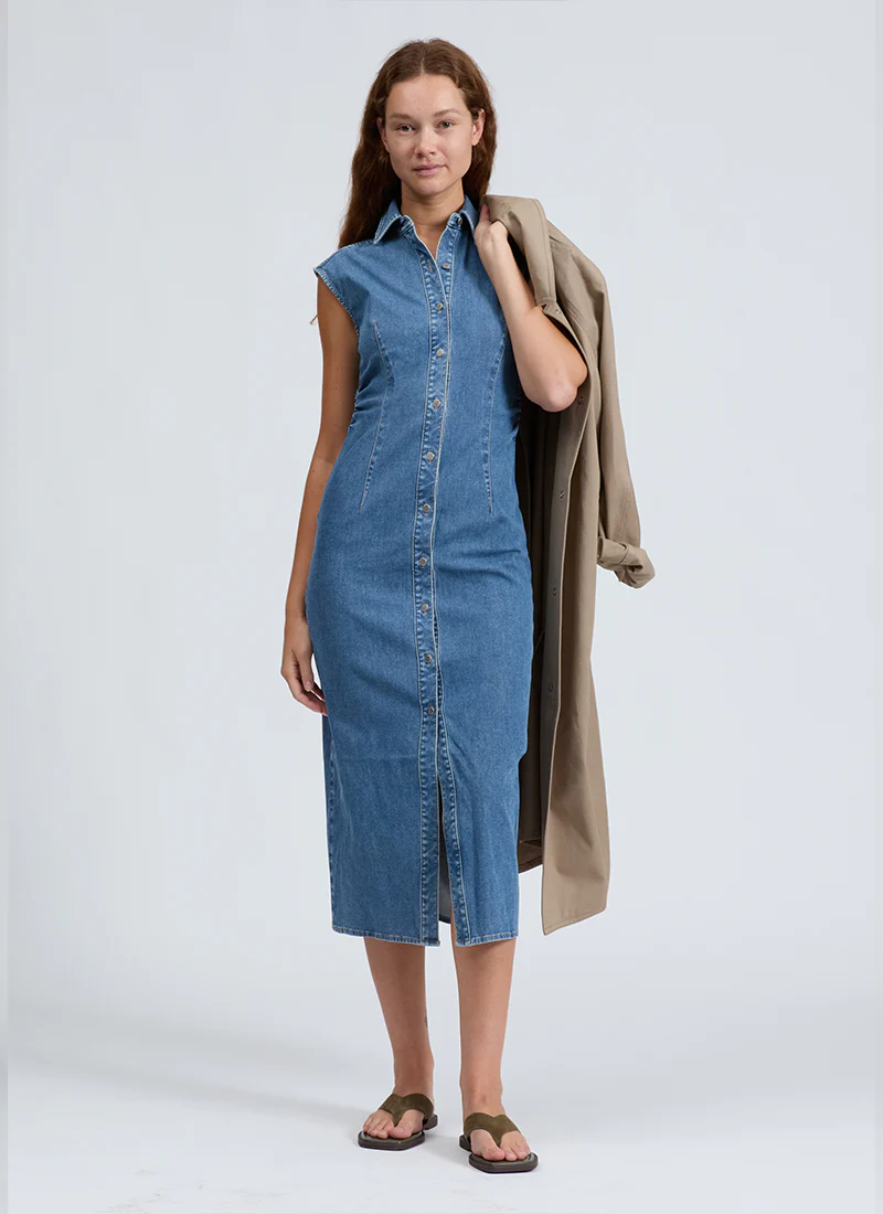Airflex Leah Denim Midi Dress - Image 4