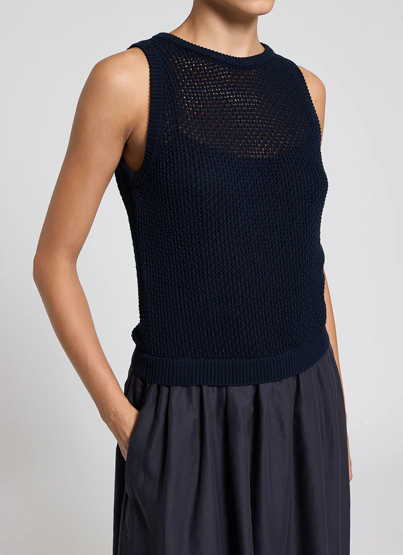 Bi-Material Cotton Knit Midi Dress - Image 2