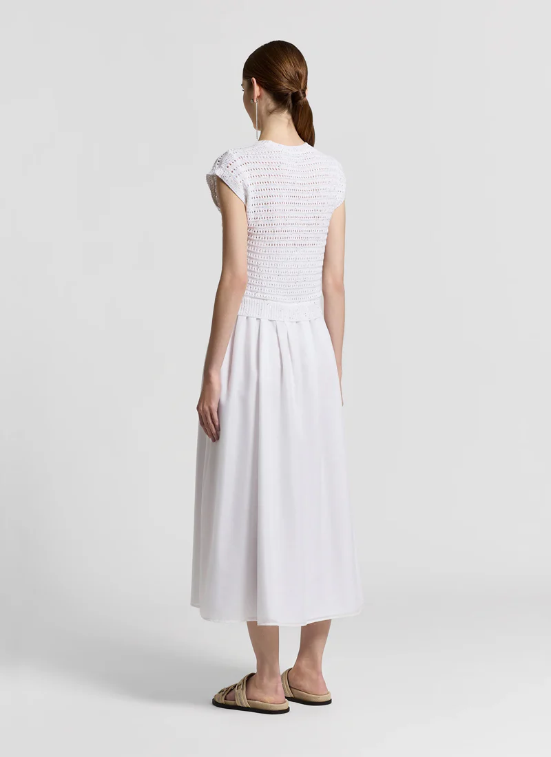 Bi Material Cotton Sequin Dress - Image 2