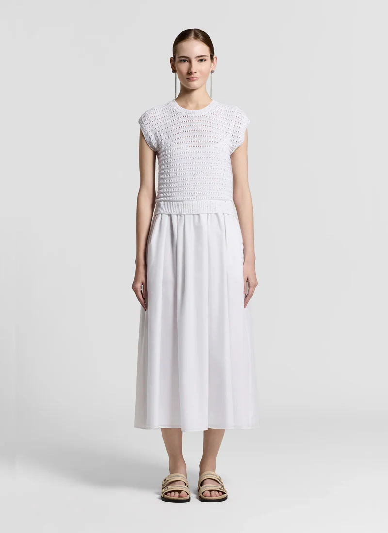 Bi Material Cotton Sequin Dress - Image 4
