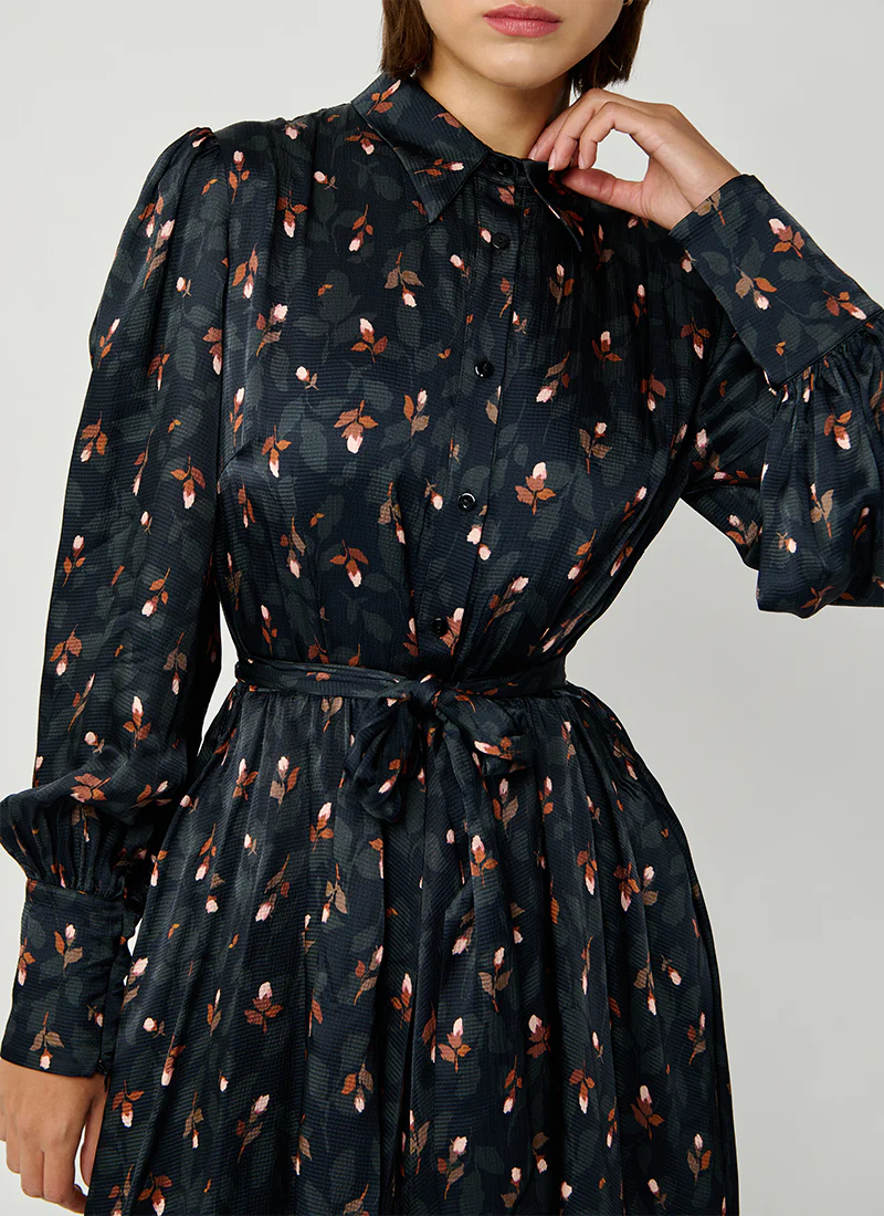 Leaf Print Mini Shirt Dress - Image 4
