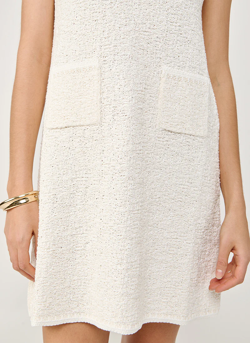 Micro Sequin Boucle Aline Dress - Image 5