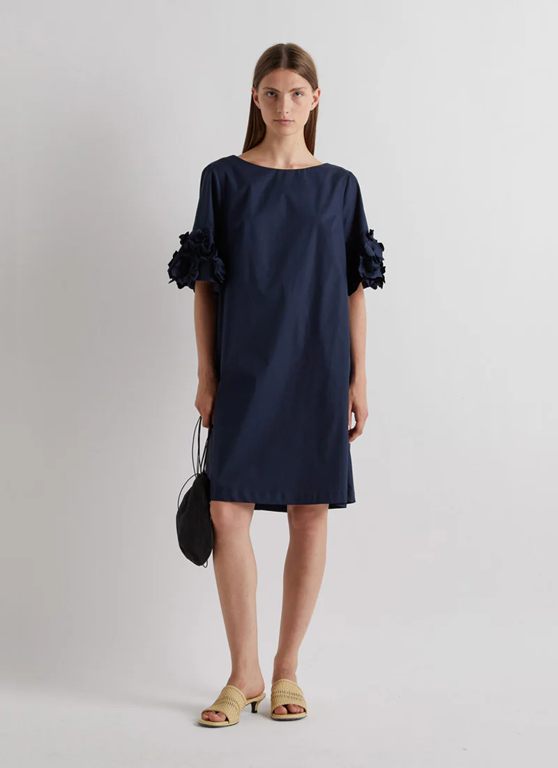 Ruffle Sleeve Knee Length Dress