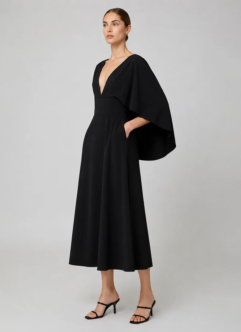 Quetzal Cape Sleeve Long Dress