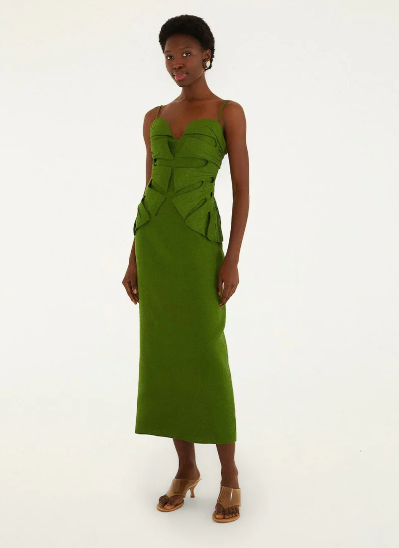 Monstera Leaf Midi Dress