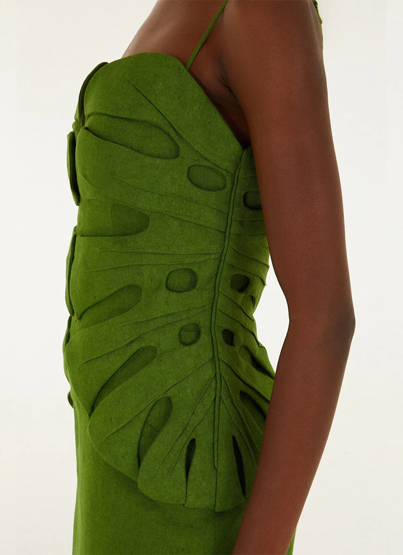 Monstera Leaf Midi Dress - Image 2
