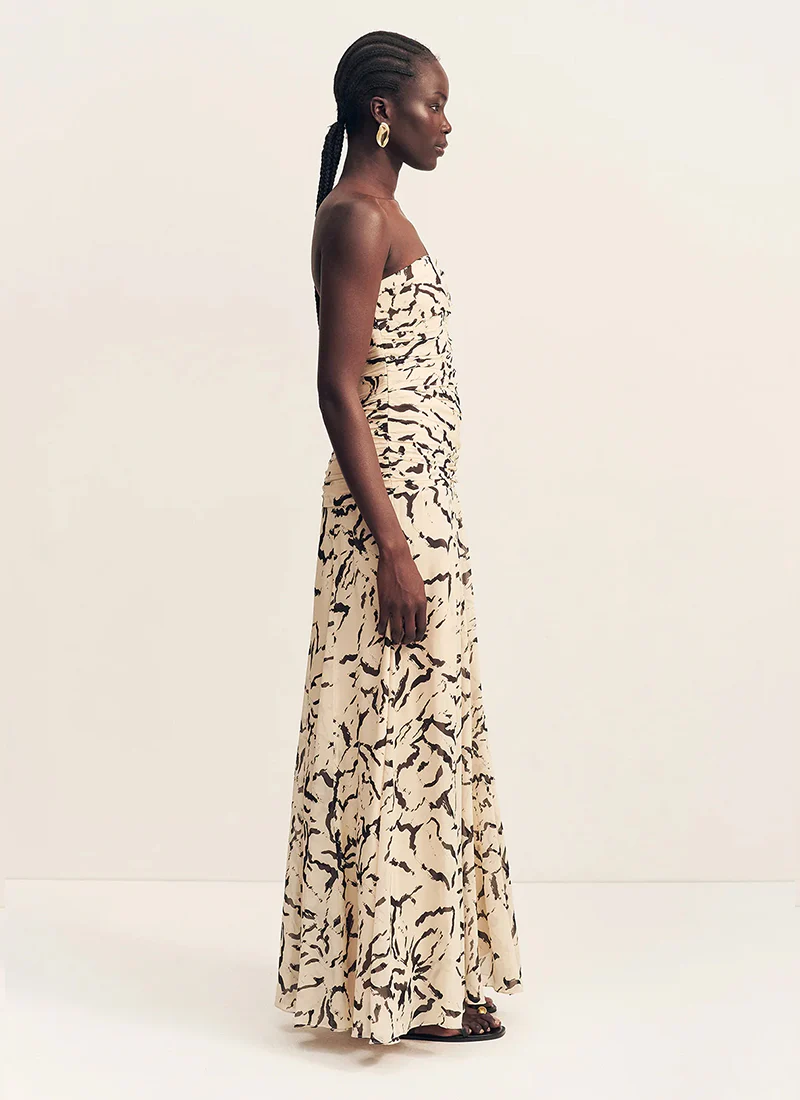 Rea Strapless Panelled Maxi Dress - Image 3