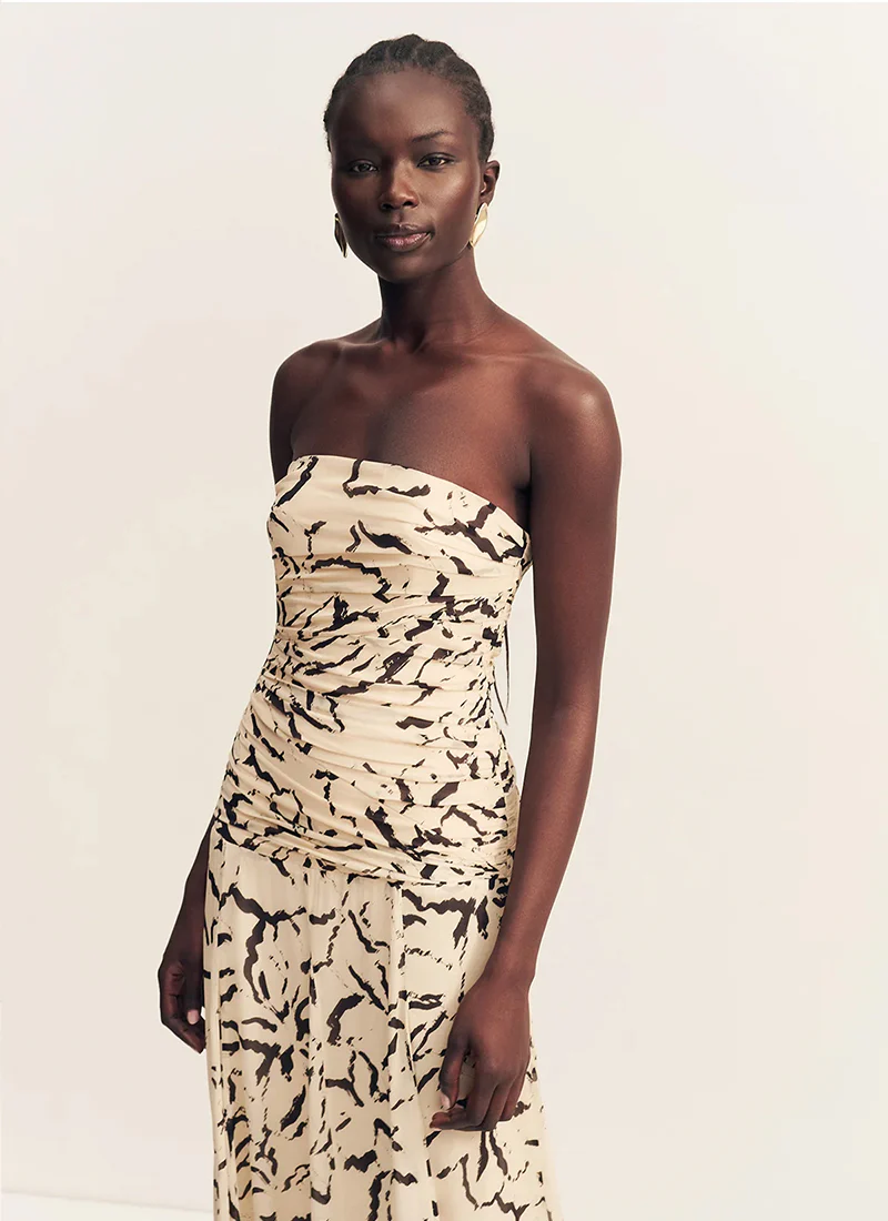 Rea Strapless Panelled Maxi Dress - Image 5