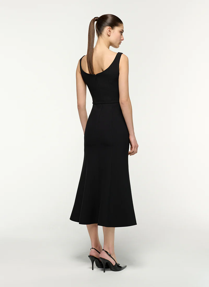 Belted Fit And Flare Midi Dress - Image 2