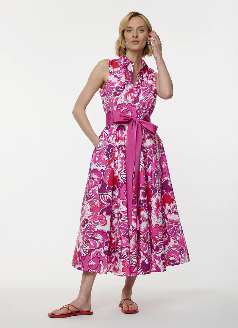 Caryl Printed Sleeveless Shirt Dress - Image 4