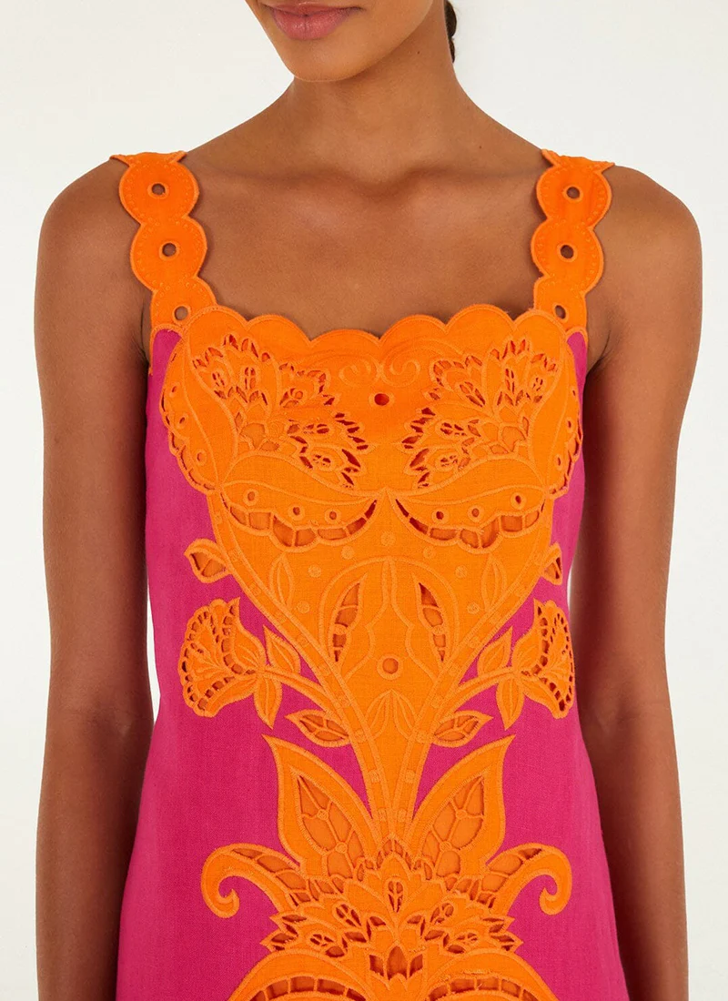 Cutwork Sleeveless Midi Dress - Image 2