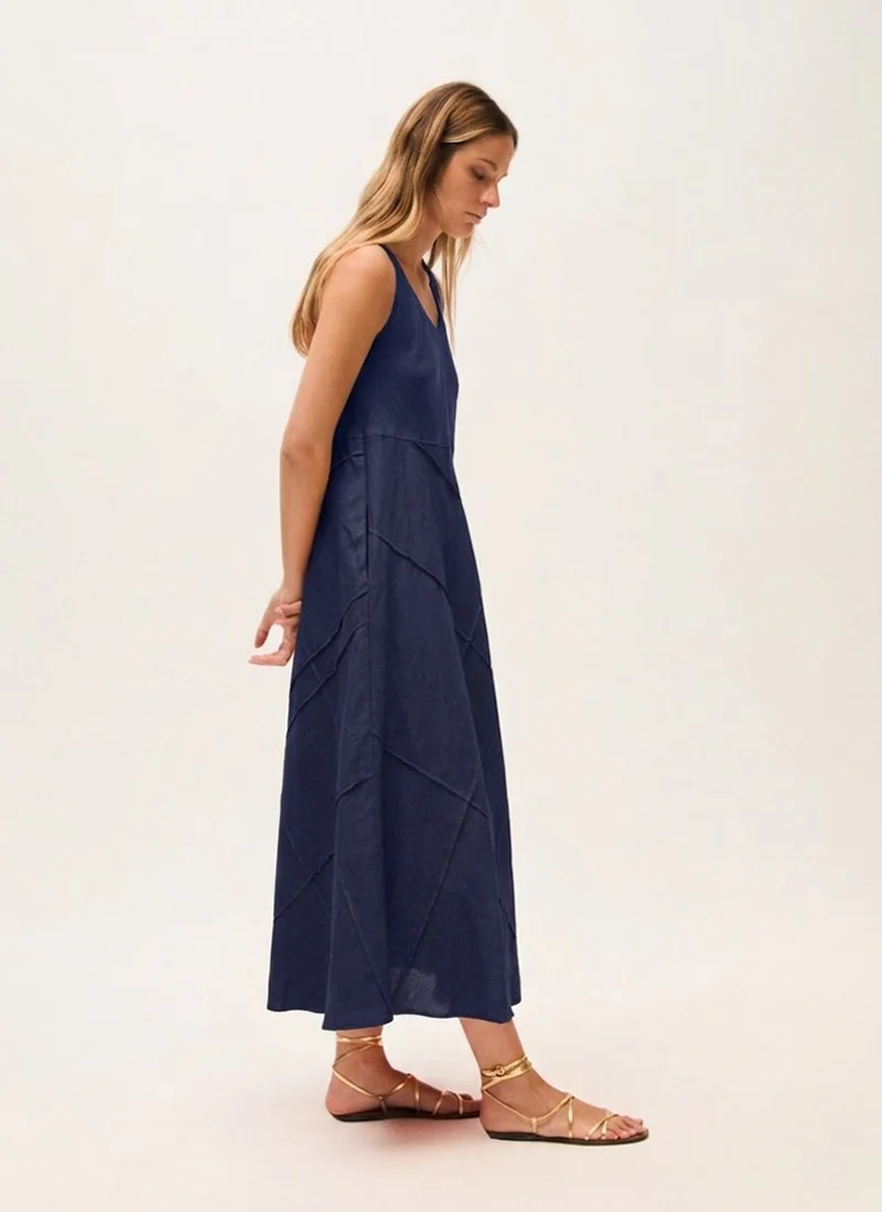 Linen Midi Tank Dress - Image 3