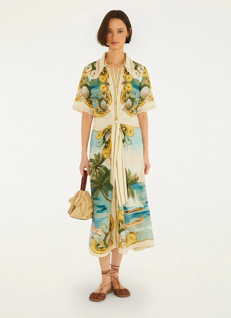 Royal Sea Midi Dress