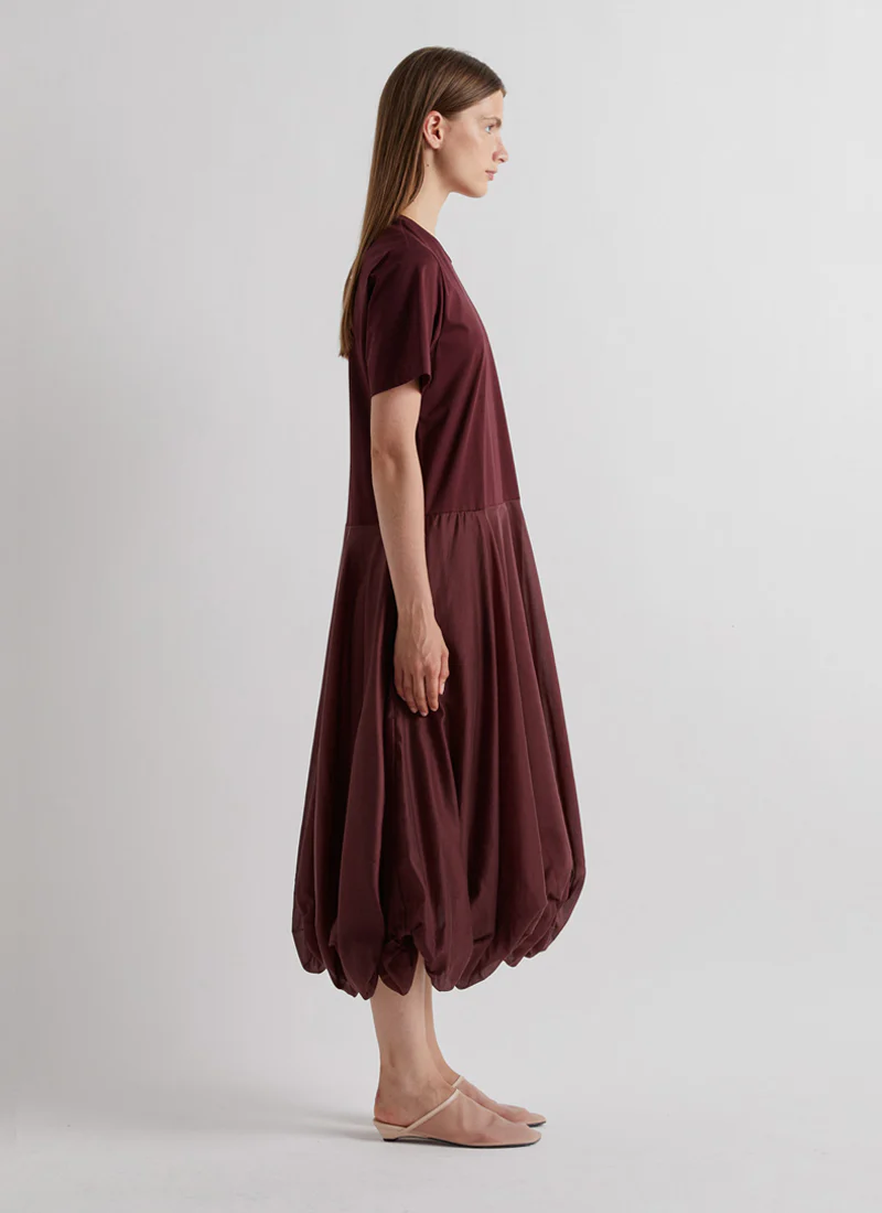 Short Sleeve Bubble Hem Midi Dress - Image 3