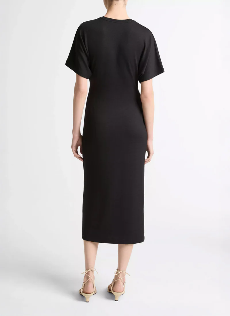 Short Sleeve Side Rouche Dress - Image 2
