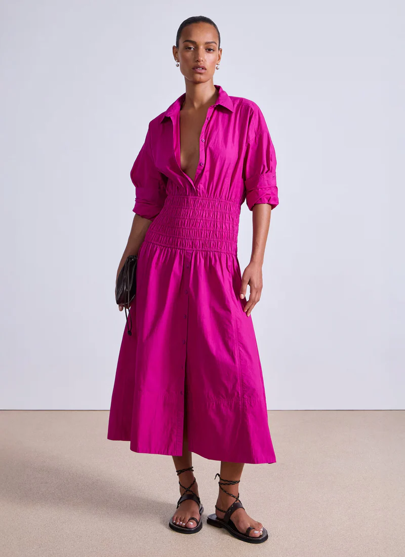 Sophia Smocked Shirt Dress