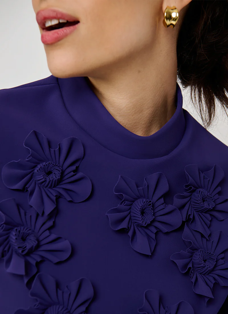 Grier Shift Dress With Floral Applique - Image 4