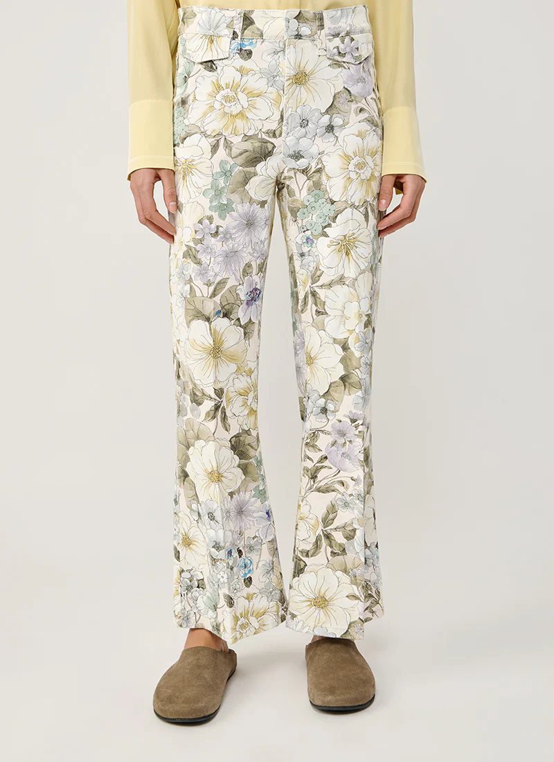 Fabienne Floral Cropped Flare Jeans