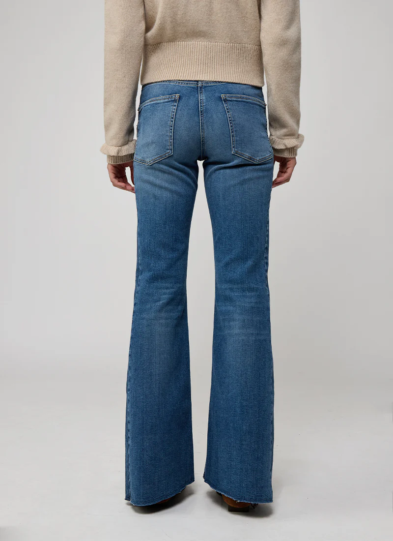 Fabienne Side Seam Patch Flare Jeans - Image 2