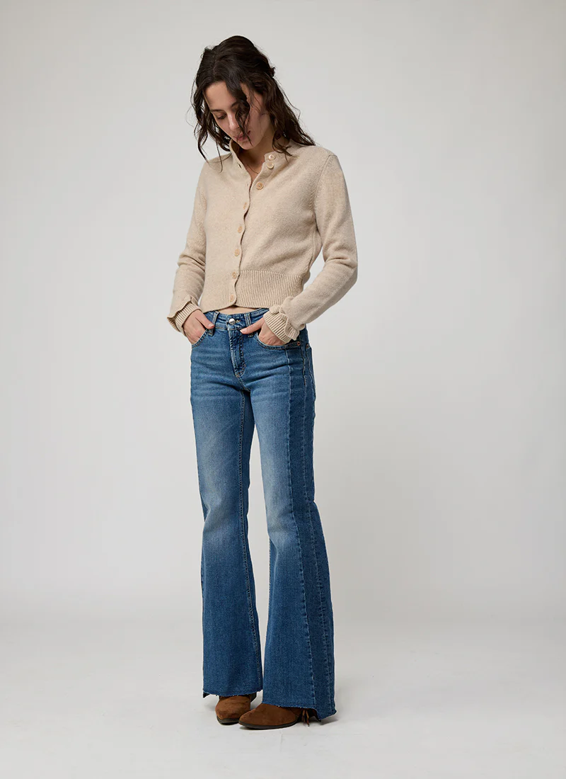 Fabienne Side Seam Patch Flare Jeans - Image 5