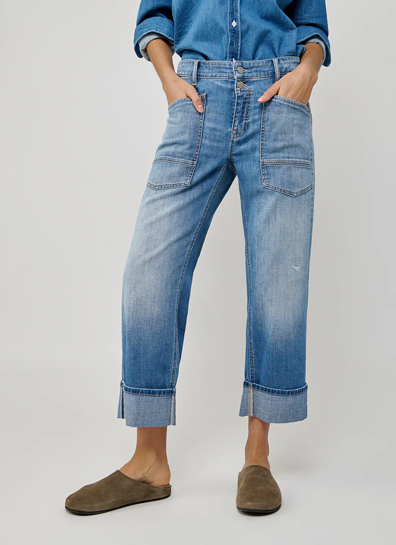 Giuli Utility Cuffed Straight Leg Jeans