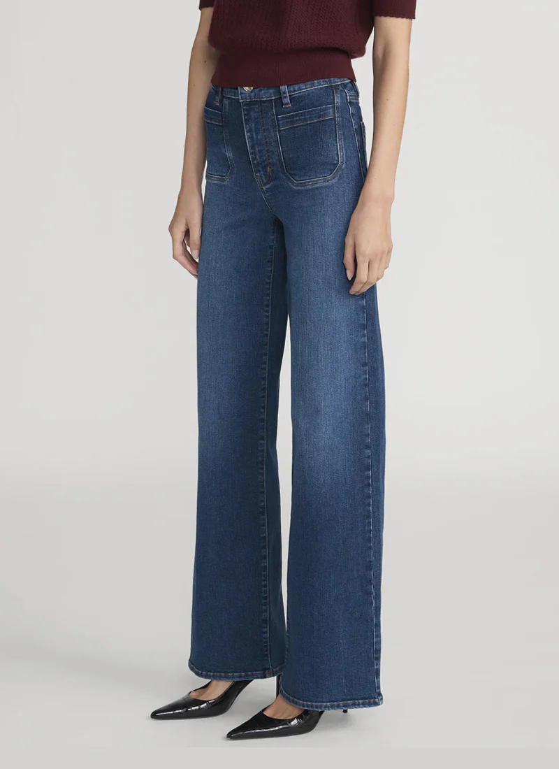 Le Slim Palazzo Modernist Pocket Wide Leg Jeans - Image 3