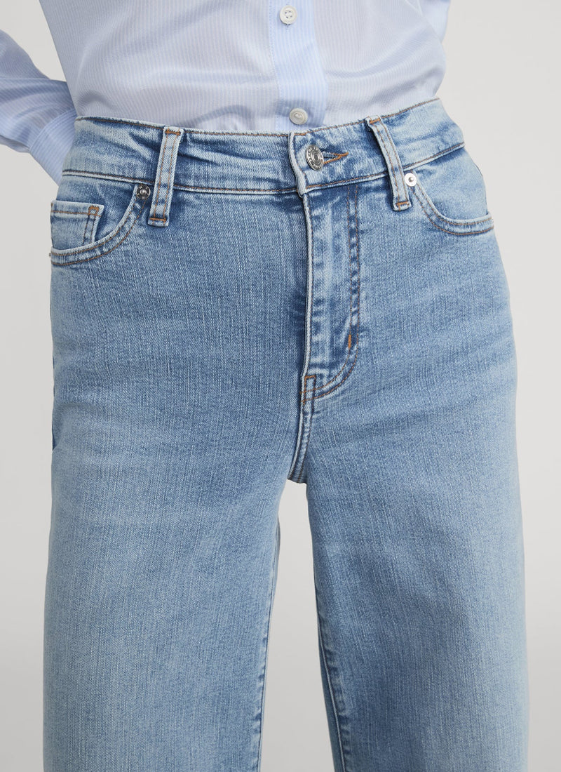 Le Slim Palazzo Wide Leg Flare Jeans - Image 4