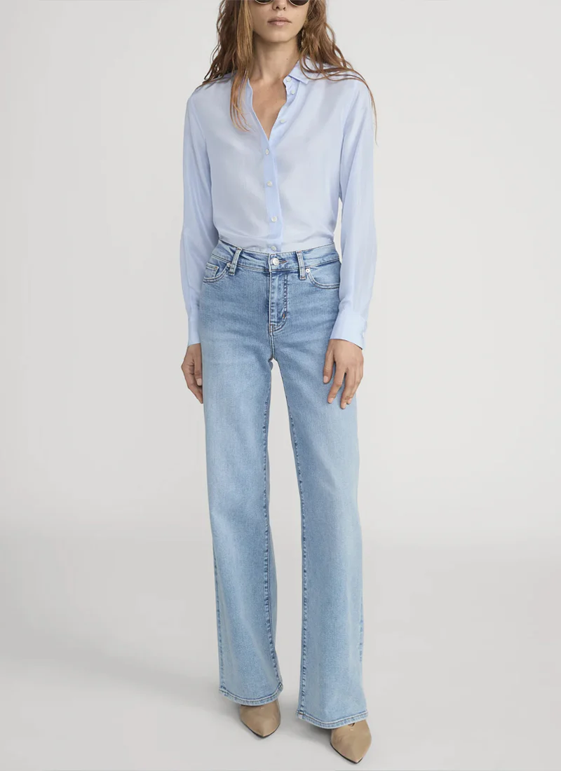 Le Slim Palazzo Wide Leg Flare Jeans - Image 5