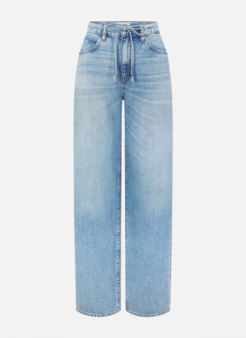 The Off Duty Drawstring Bow Wide Leg Jeans - Image 7