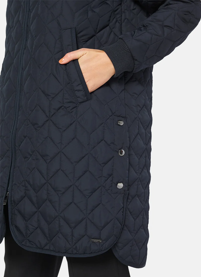 Long Diamond Quilt Coat - Image 3