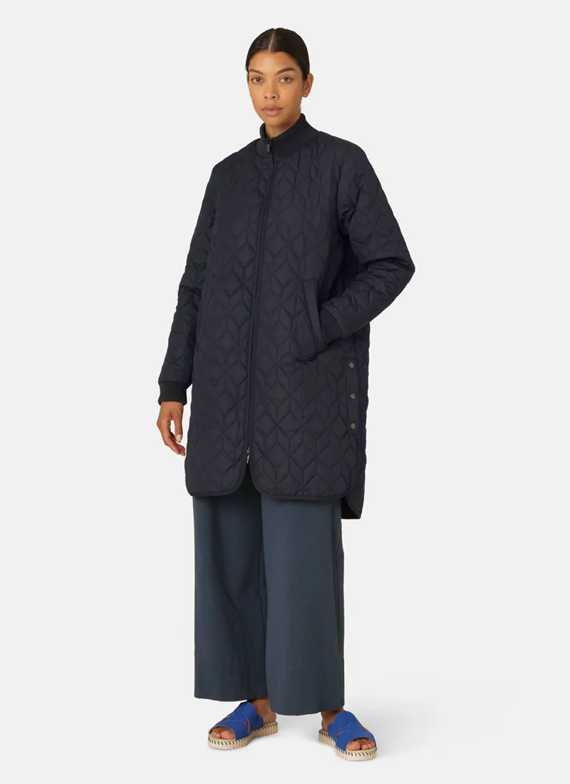 Long Diamond Quilt Coat - Image 4