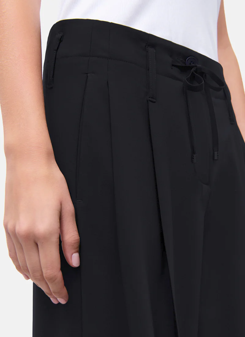 Addison Wide Leg Drawstring Pleat Trouser - Image 3