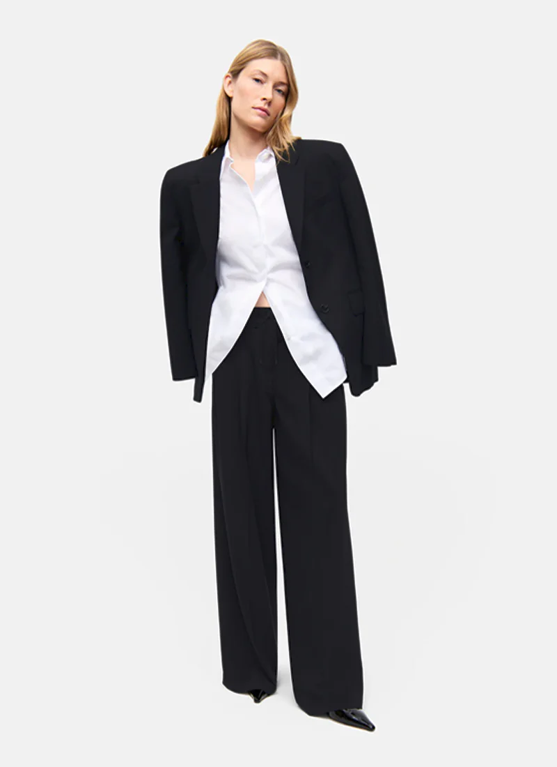 Addison Wide Leg Drawstring Pleat Trouser - Image 5