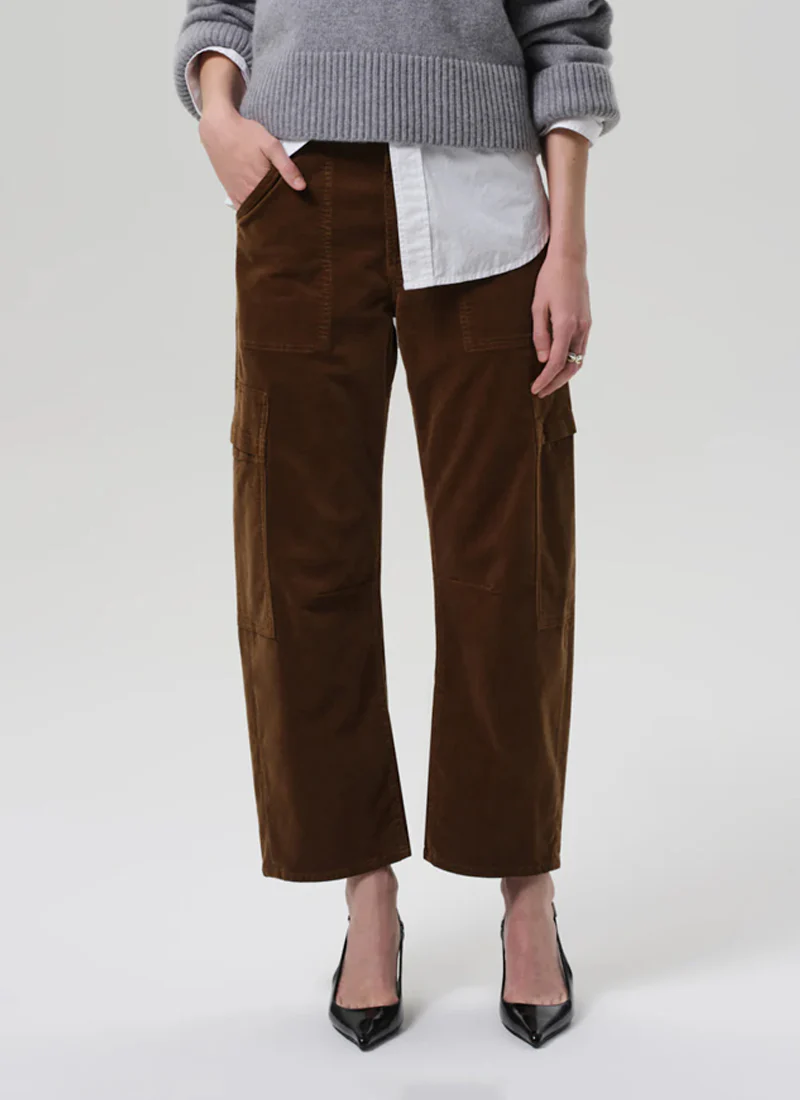 Marcelle Low Slung Corduroy Cargo Pants