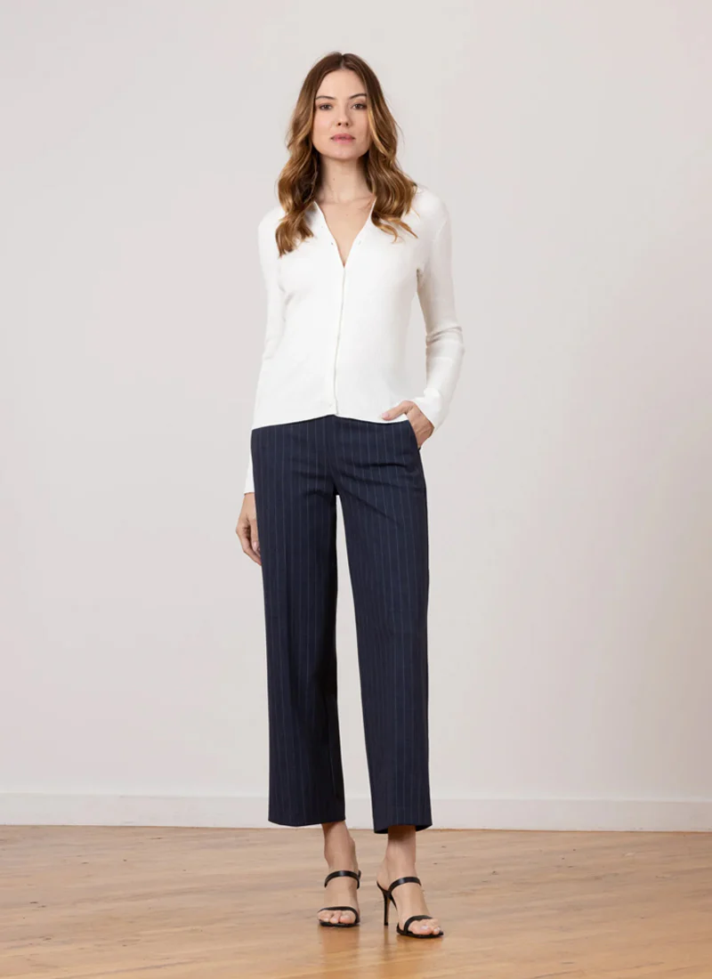 Grace Pinstripe Wide Leg Ankle Pant - Image 5
