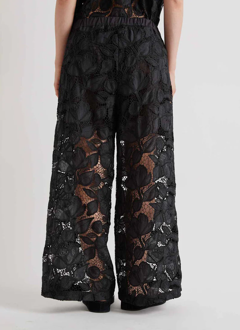 Lace Wide Leg Pull On Pant - Image 3