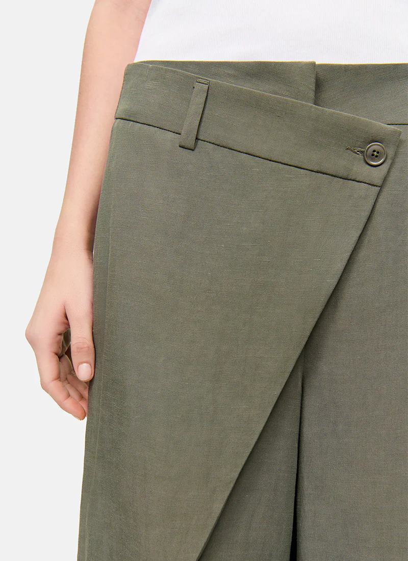 Anais Crop Linen Cross Front Pant - Image 2