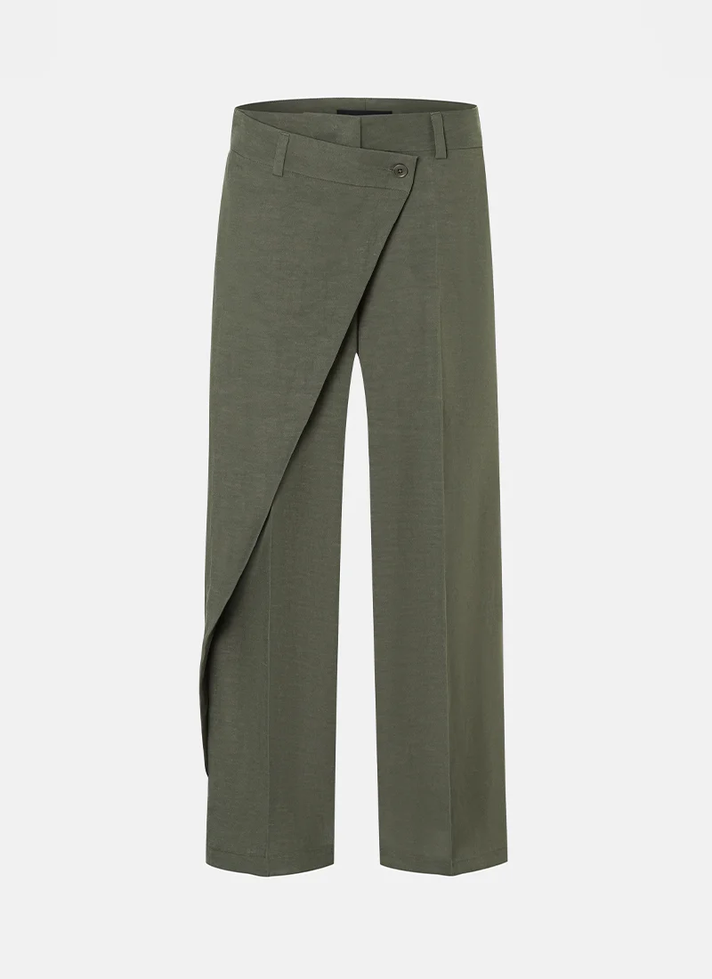 Anais Crop Linen Cross Front Pant - Image 6