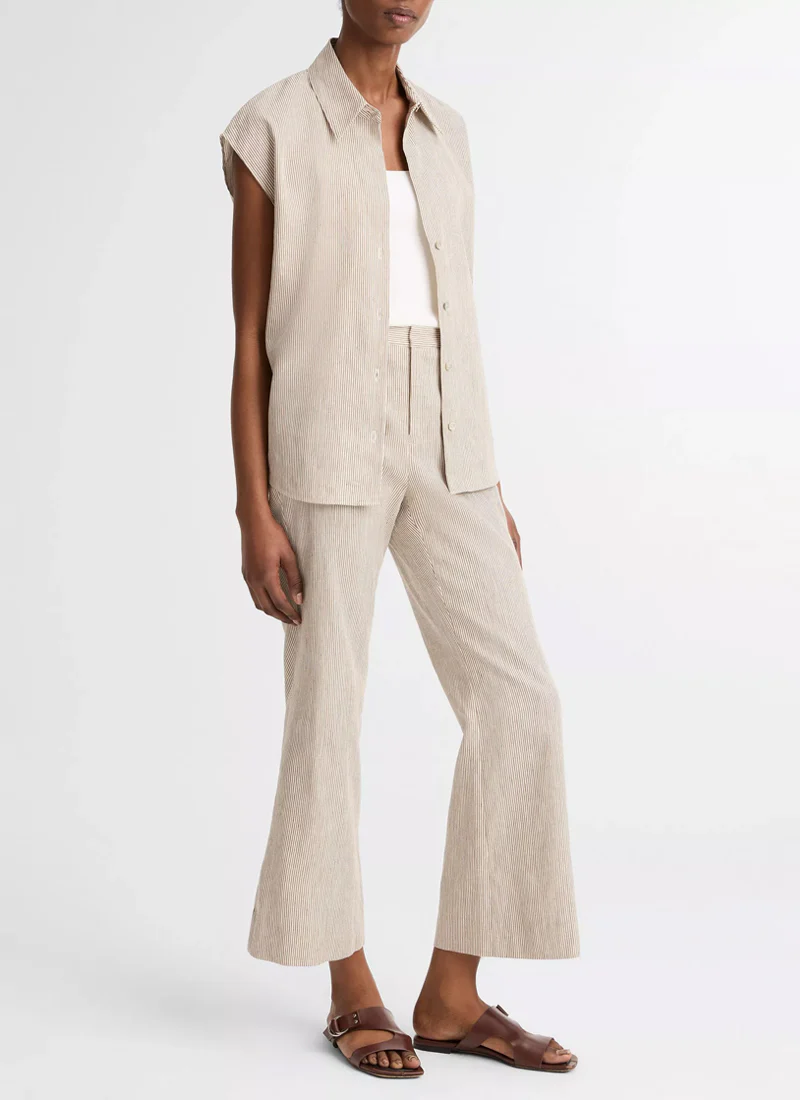 Low Rise Ticking Striped Crop Flare Trouser - Image 5