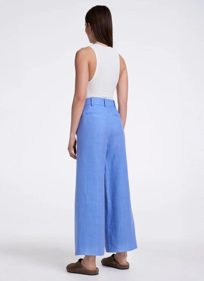Linen Cropped Pleated Trouser - Image 6
