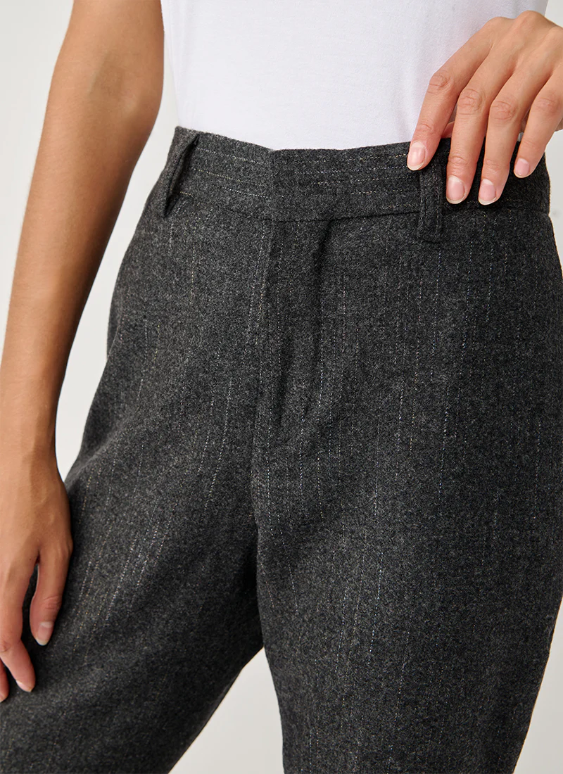 Slubbed Pinstripe Bootcut Trouser - Image 3