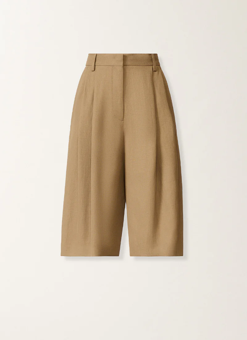 Viscose Double Pleated Shorts - Image 4