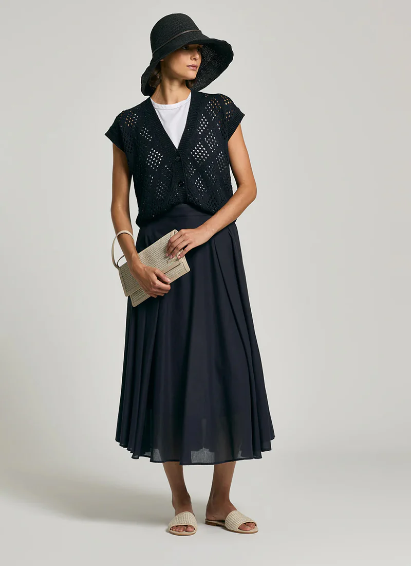 Cotton Voile Midi Skirt - Image 4