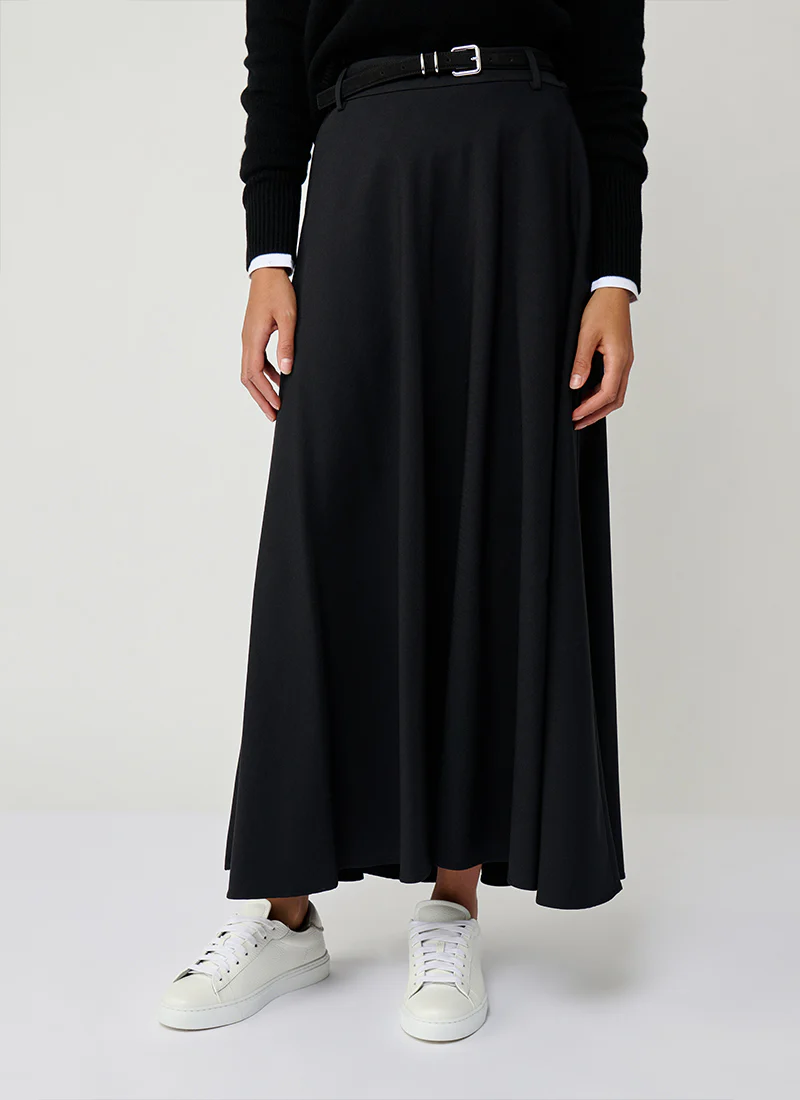 Matte Crepe Satin Skirt