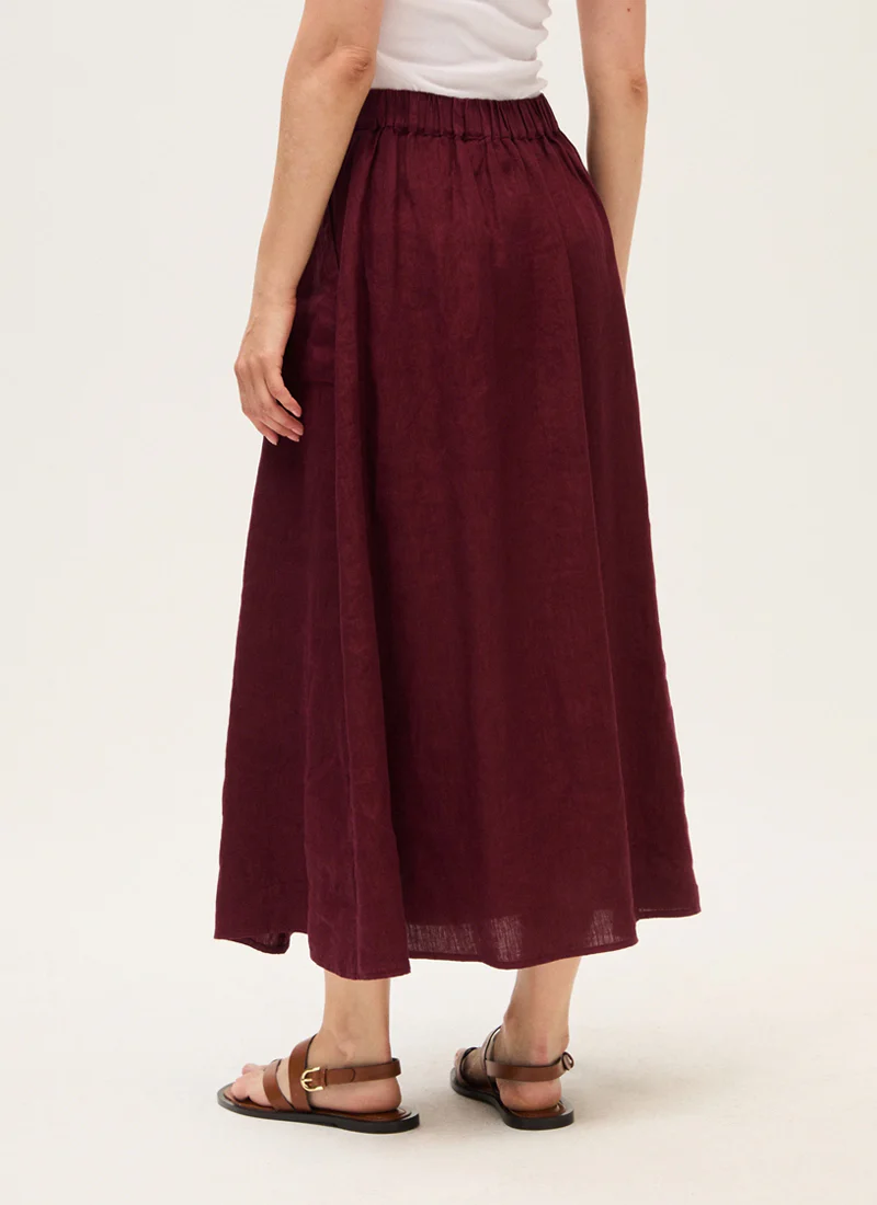 Linen Midi Skirt - Image 2