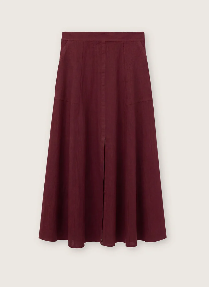 Linen Midi Skirt - Image 4