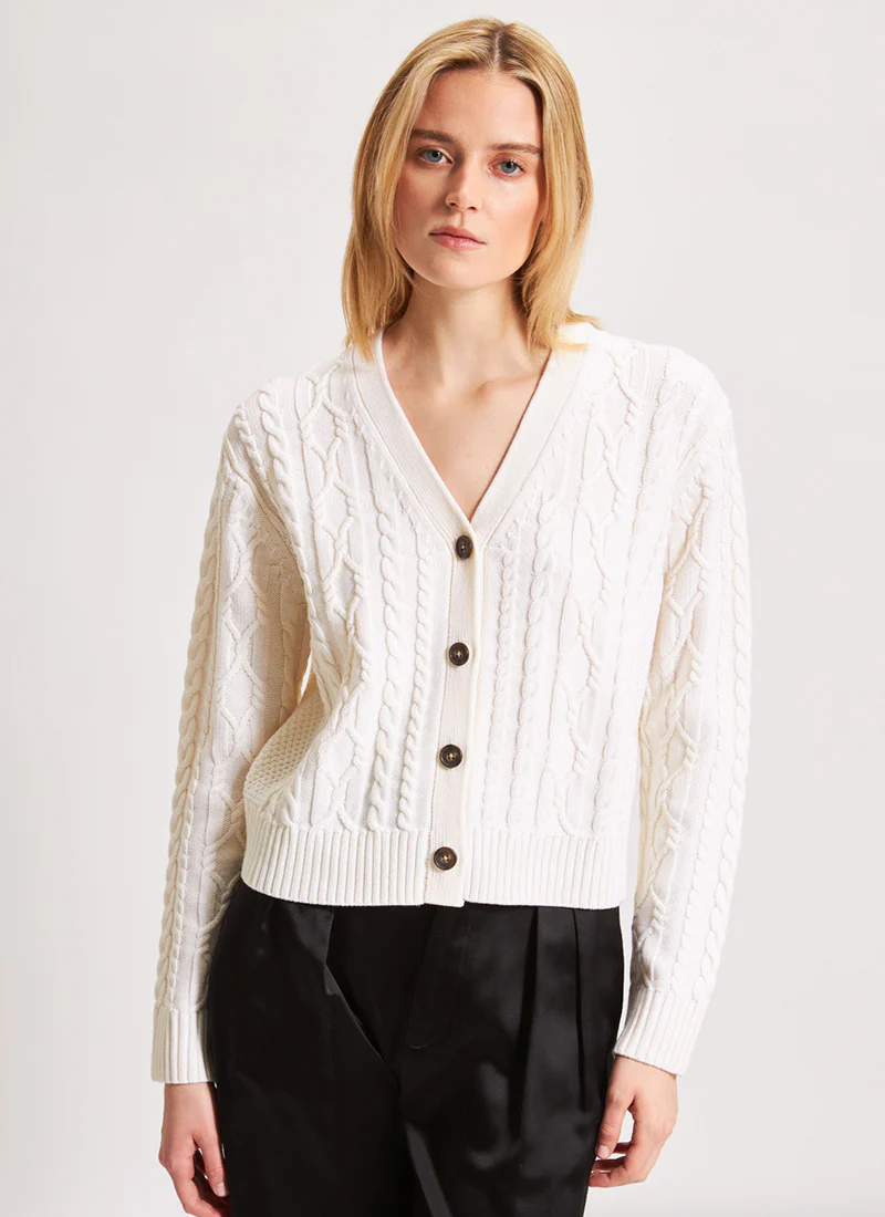 Extra Fine Merino Cable Cardigan